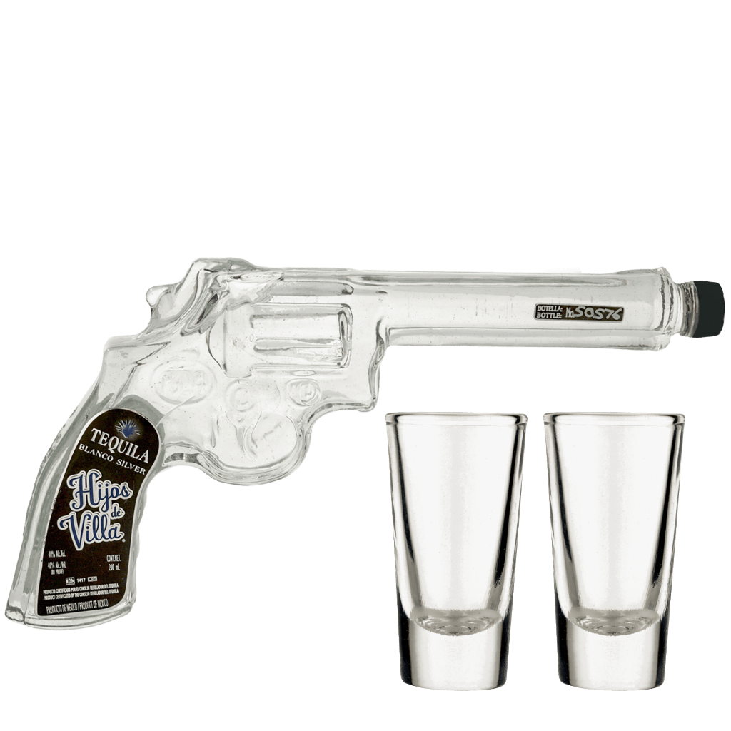 Hijos De Villa Tequila Blanco Pistol 2 glazen 20cl Gedistilleerd Giftbox