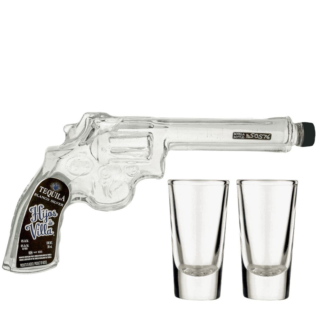 Hijos De Villa Tequila Blanco Pistol + 2 Glasses 20cl