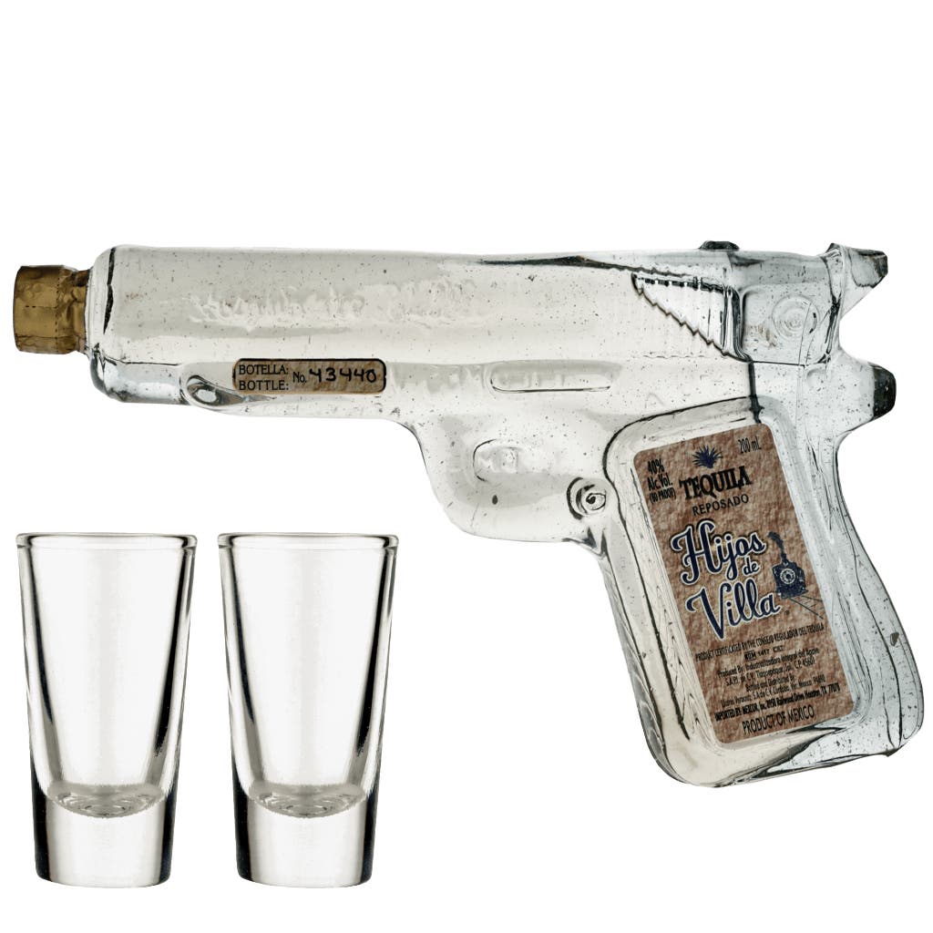 Hijos De Villa Tequila Rep. Pistol + 2 Glasses 20cl