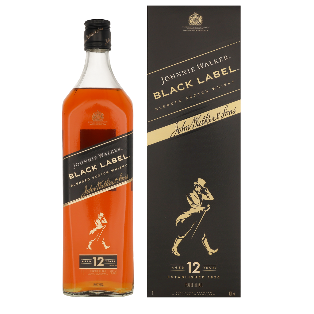 Johnnie Walker Black Label 1ltr Whisky Giftbox