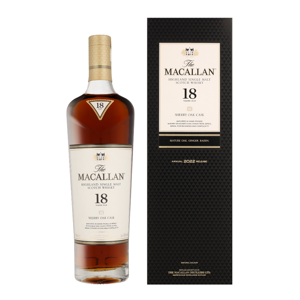 The Macallan 18 Years Sherry Oak 70cl Whisky Giftbox