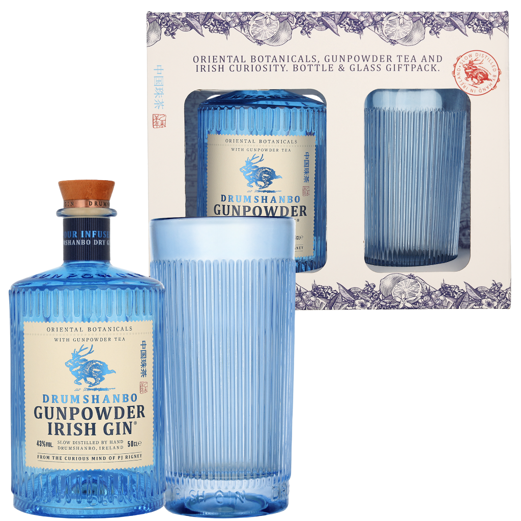 Gunpowder Irish Gin + glas 0.50 liter + Giftbox + Giftbox
