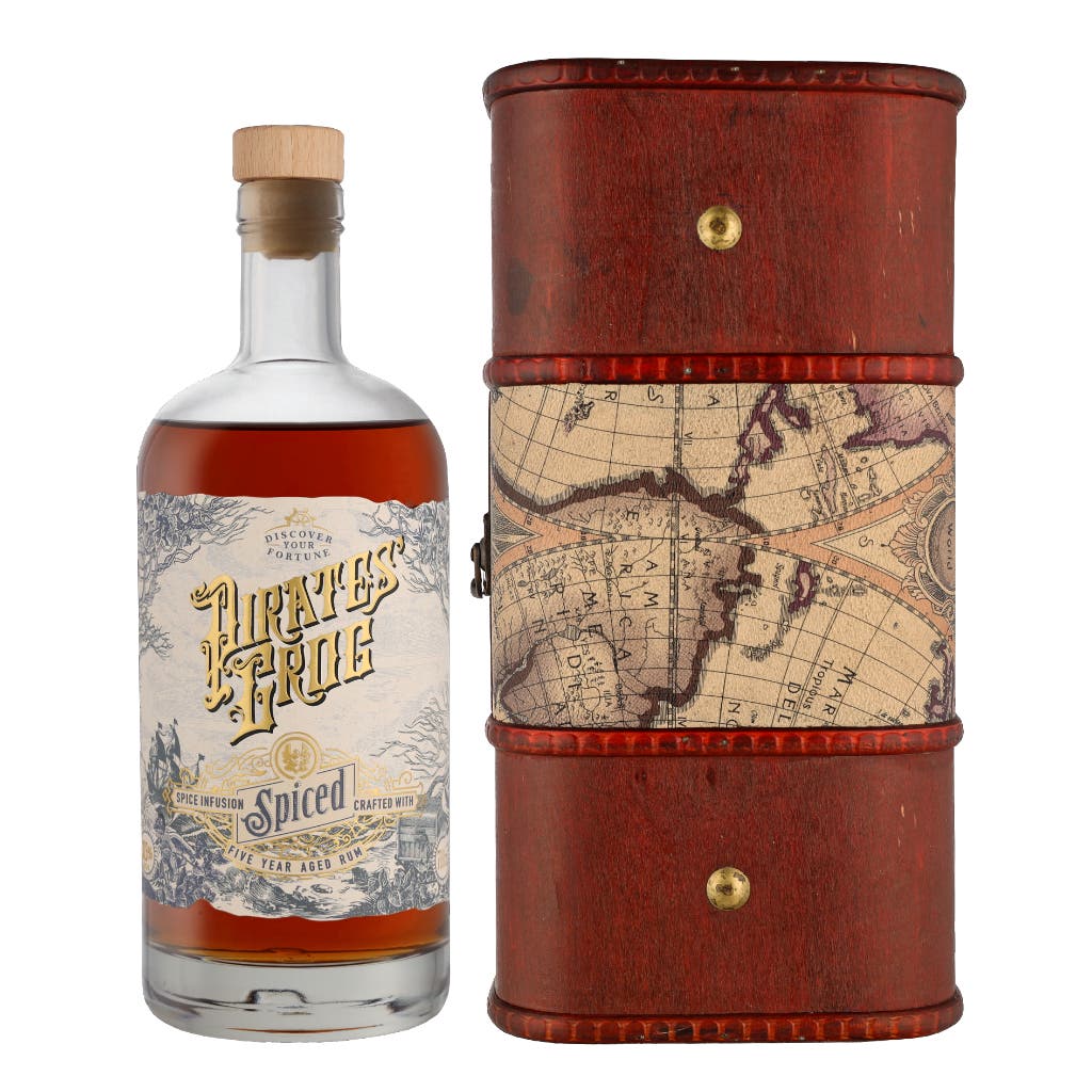 Pirate's Grog Spiced Rum + Personalised Gift Chest 70cl