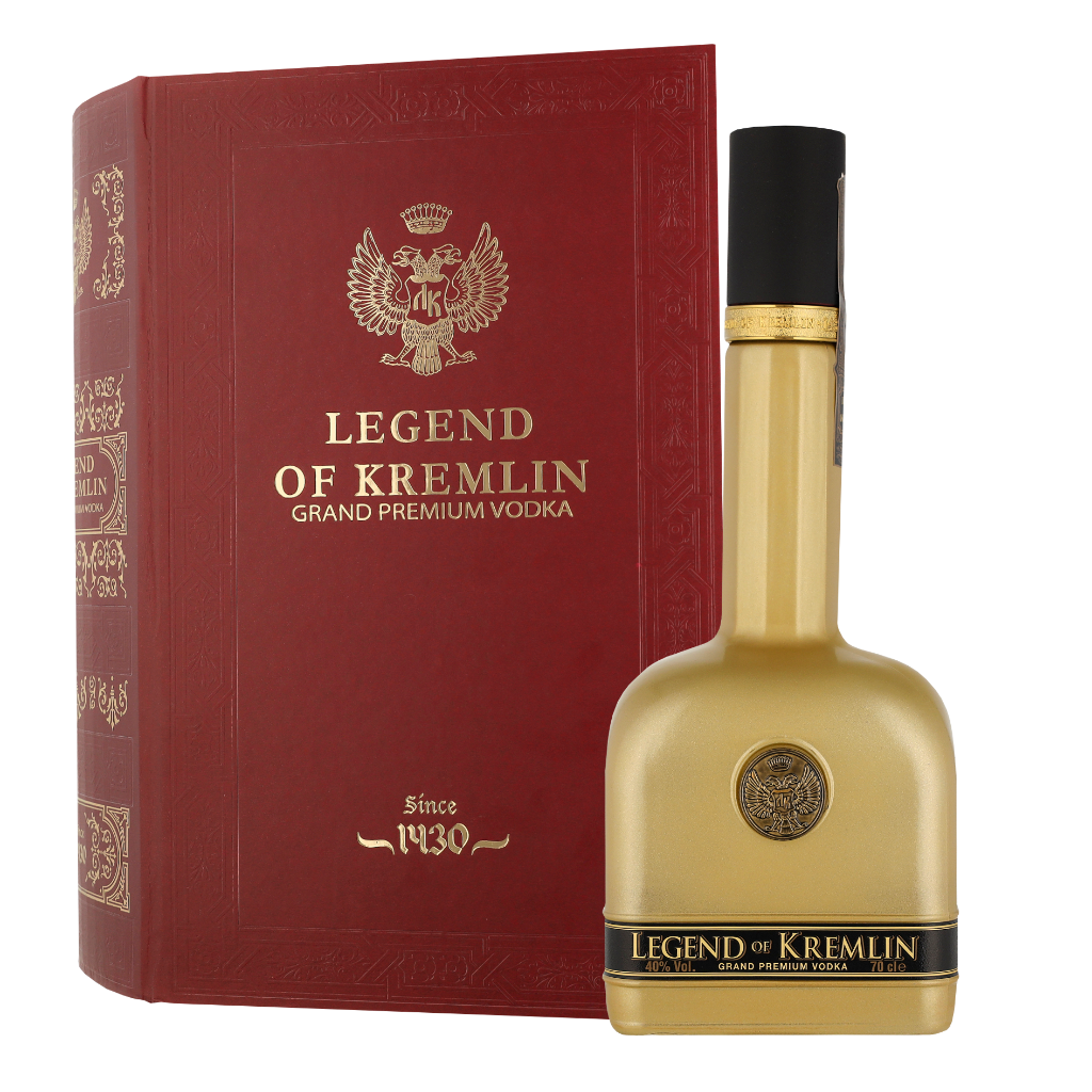 Legend of Kremlin Gold Bottle + Red Book 70cl Wodka