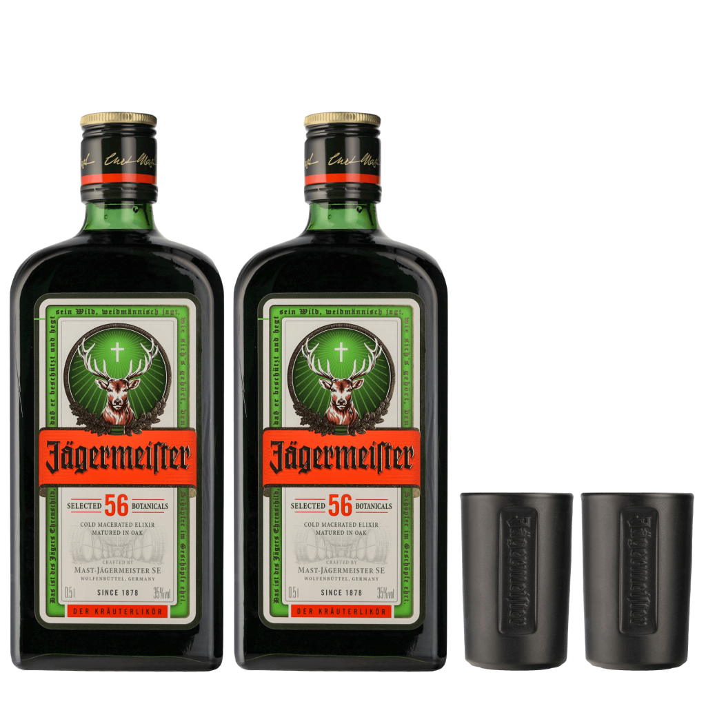 Jagermeister Twinpack 2 Shots glazen 2 x 50cl Likeur