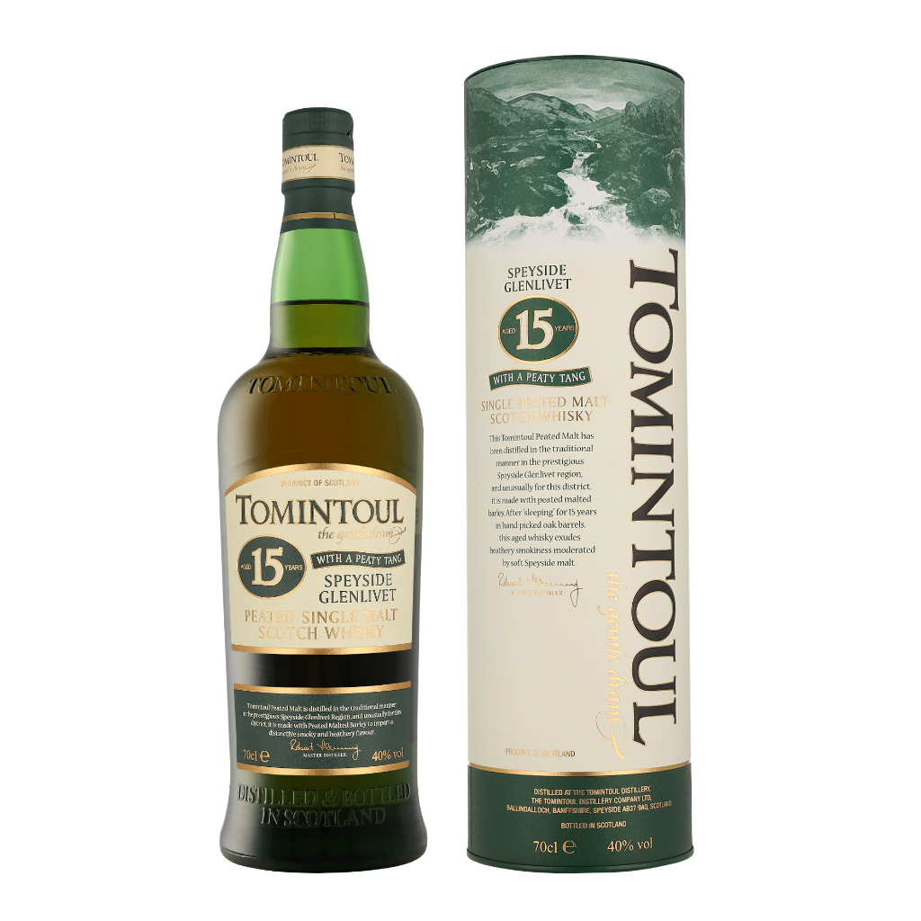 Tomintoul 15 Years Peaty Tang 0.7 liter Whisky + Giftbox
