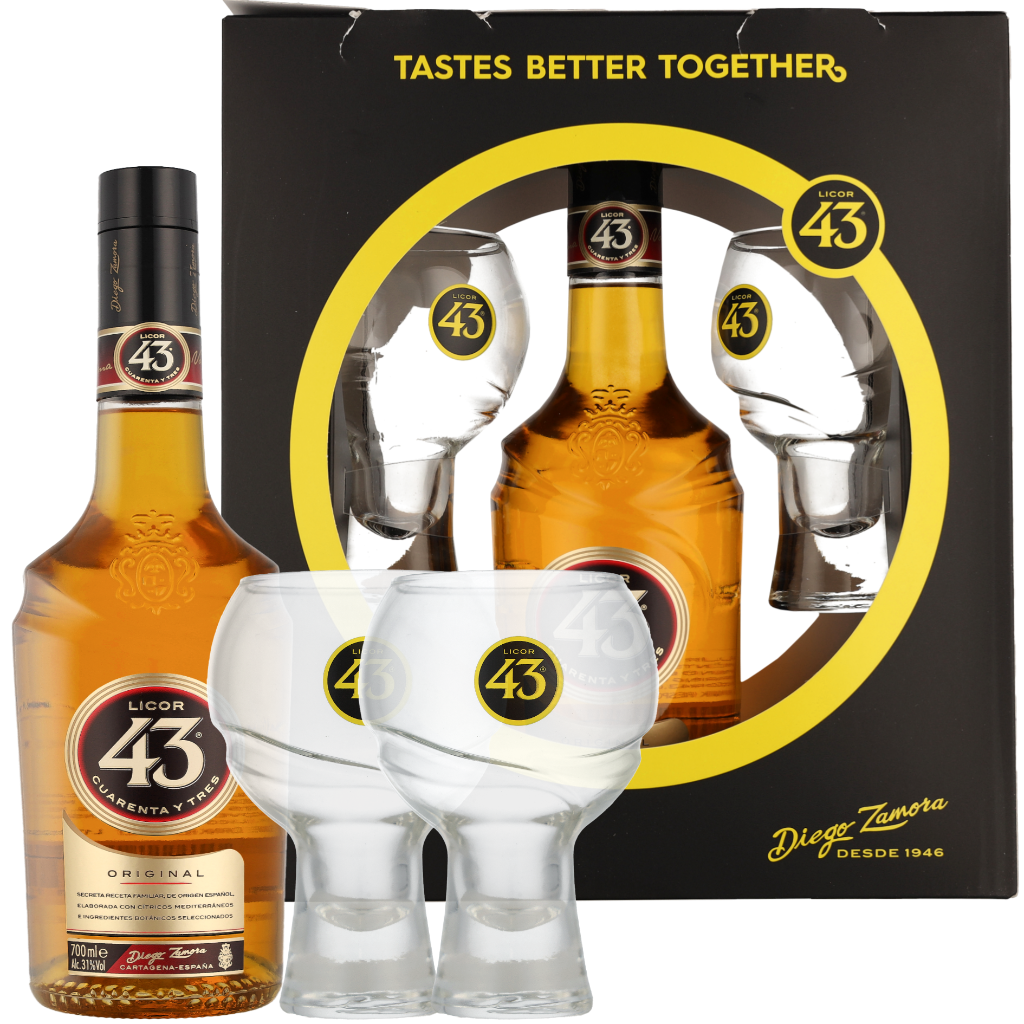 Licor 43 + 2 glazen 0.7 liter Likeur