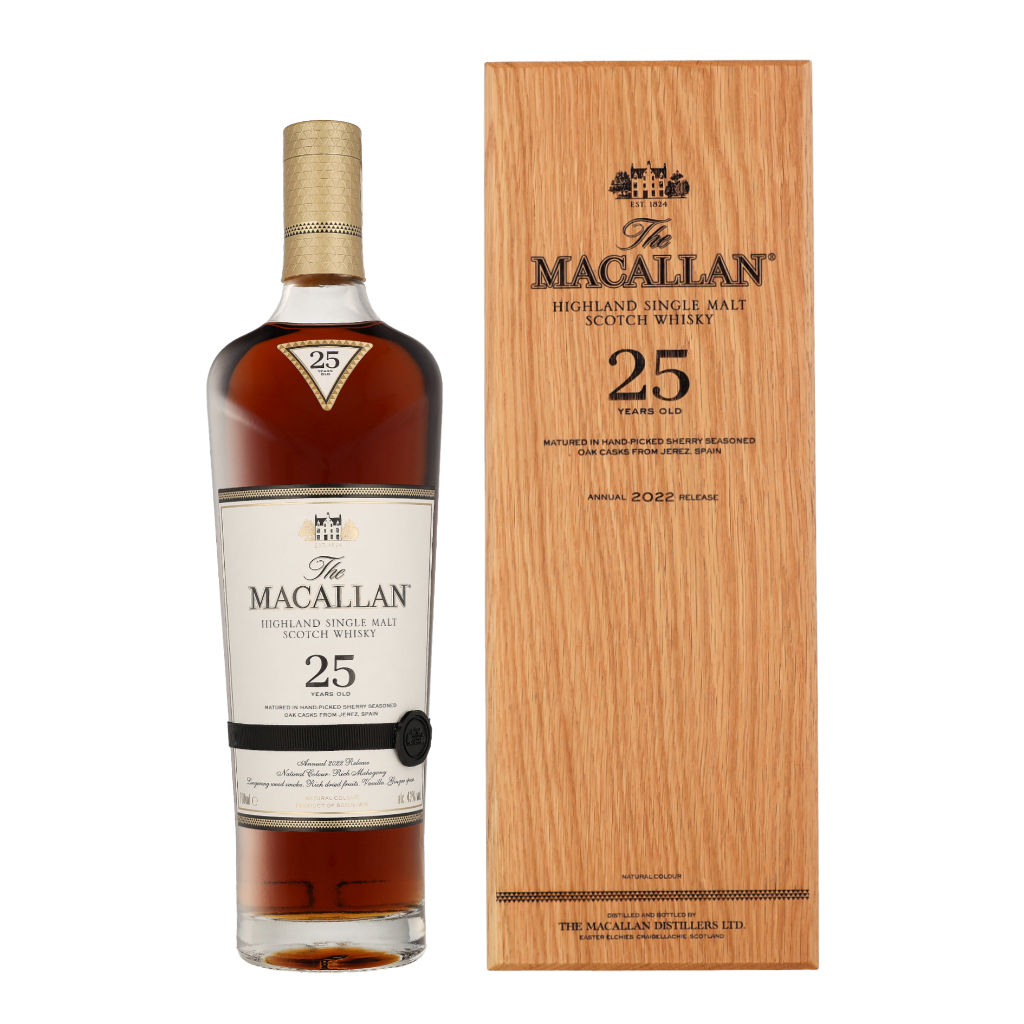 The Macallan 25 Years Sherry Oak 2022 Release 70cl Whisky Giftbox