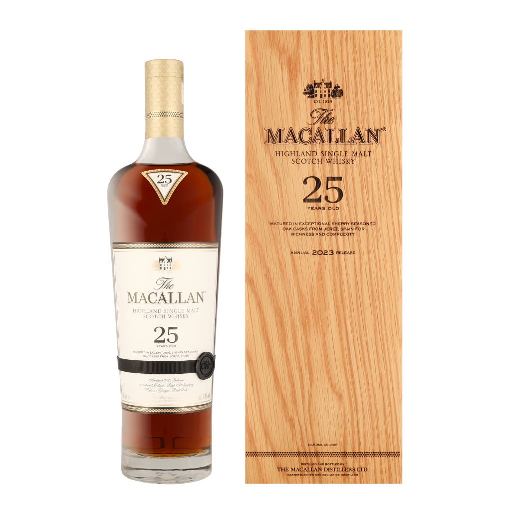 The Macallan 25 Years Sherry Oak 2023 Release Wooden GB 70cl