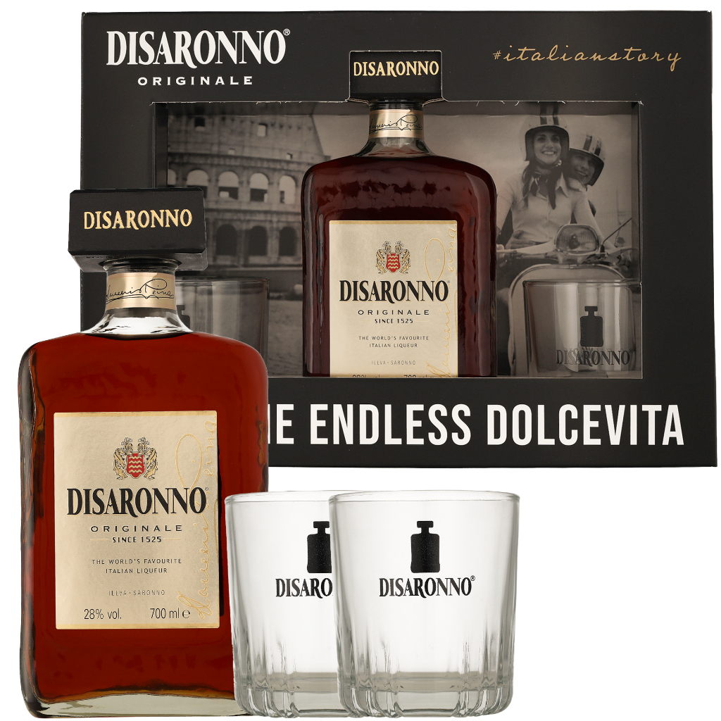 Disaronno Originale 2 glazen 0.7 liter Likeur