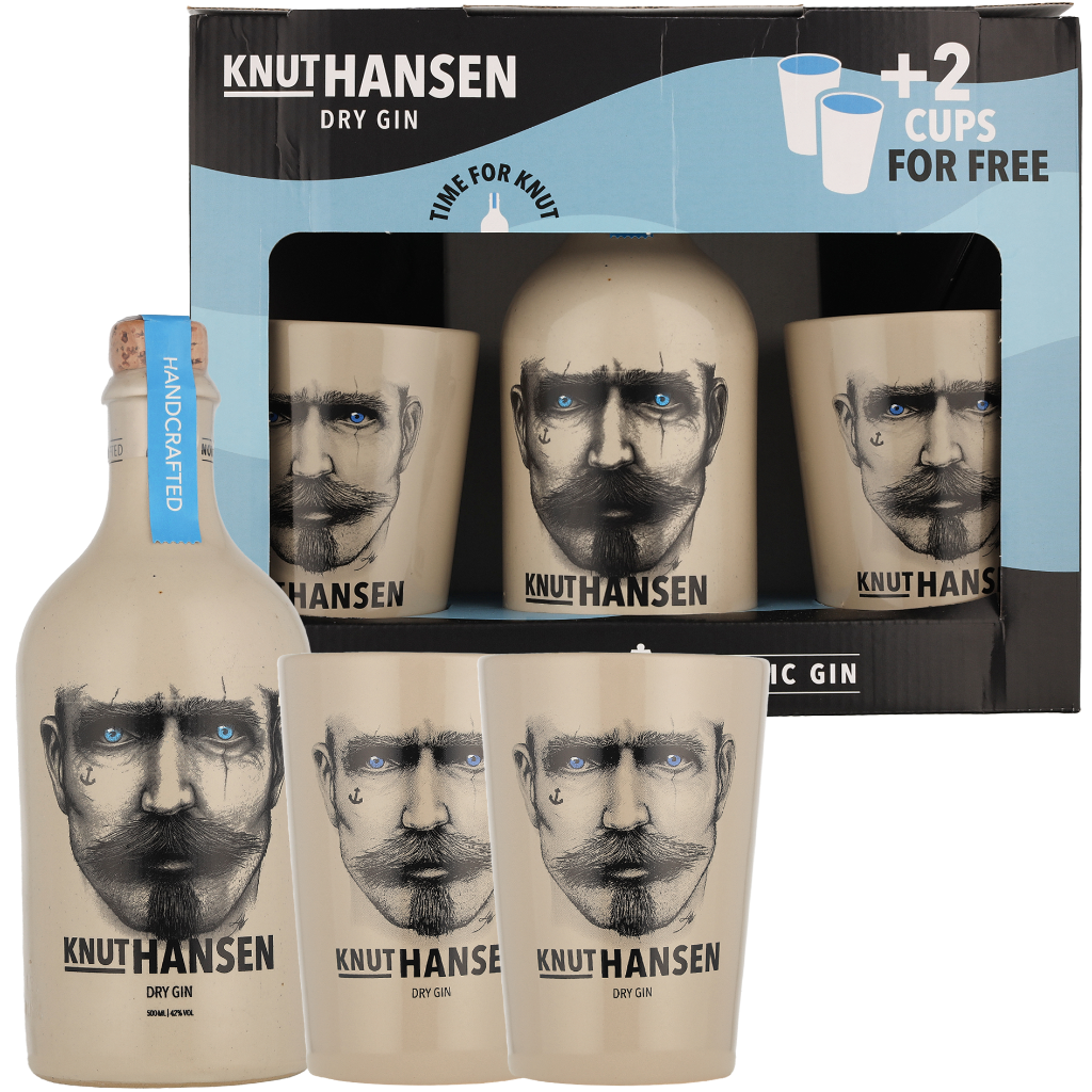 Knut Hansen + 2 Ceramic Cups 0.5 liter Gin