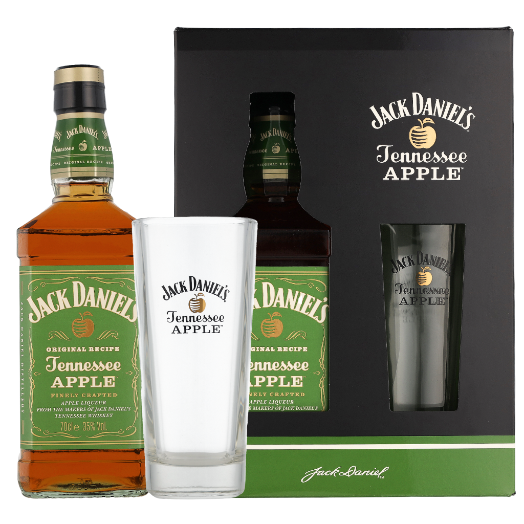 Jack Daniels Apple Giftset Highball glas 70cl Whisky Giftbox