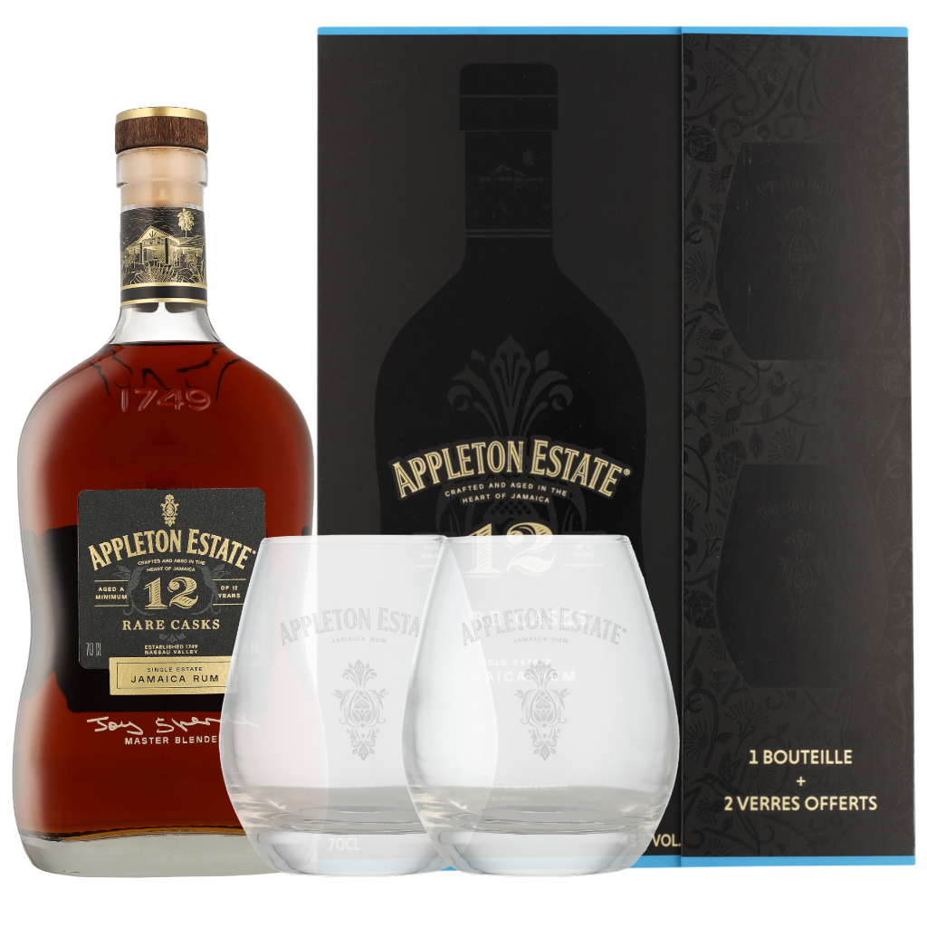 Appleton Estate 12 Years + 2 glazen 0.7 liter Rum