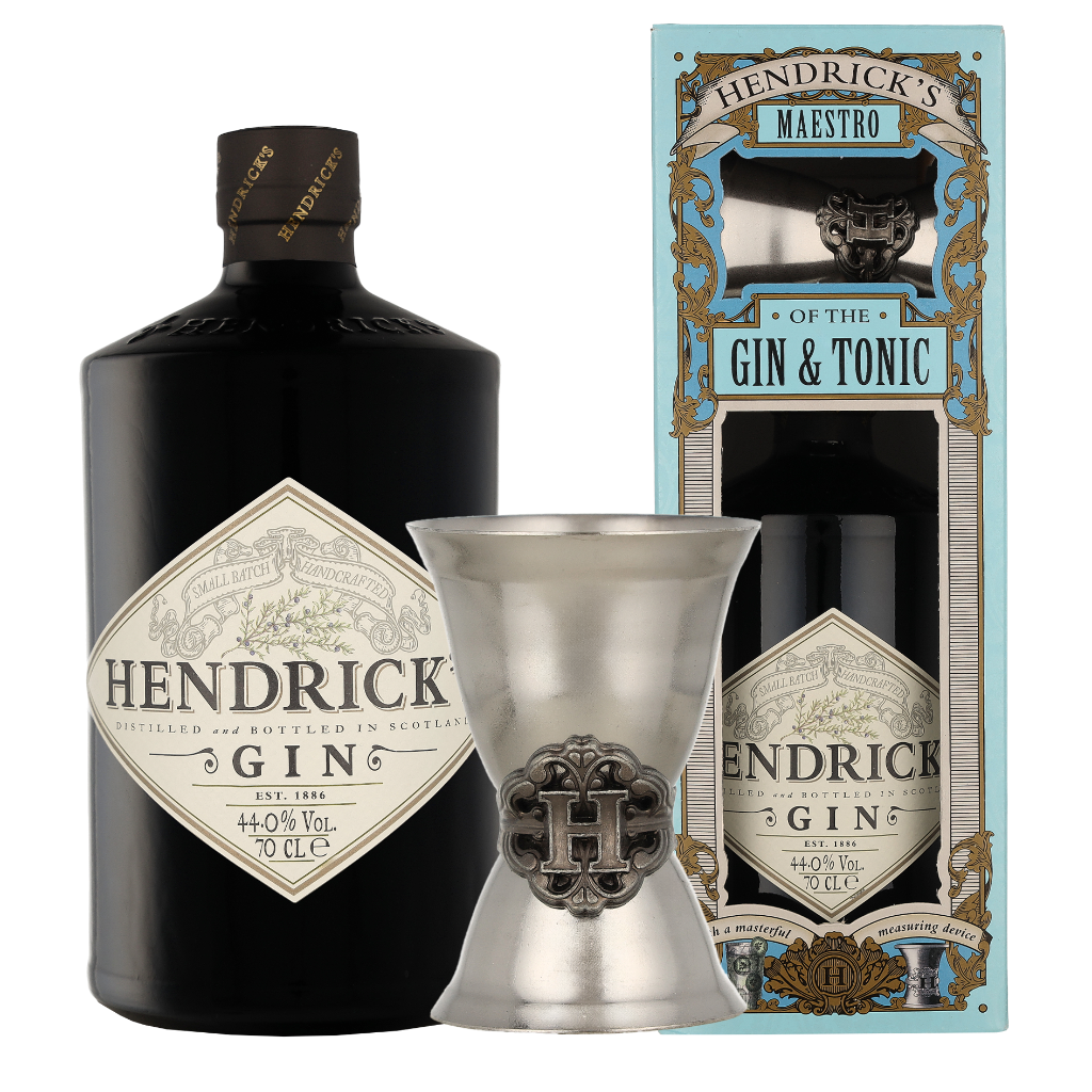 Hendrick&apos;s Gin + Jigger 0.70 liter Topdrinks/Geschenkverpakkingen,Topdrinks/Gin,Topdrinks/Gin/Merk,Topdrinks/Gin/Merk/Hendrick&apos;s,Topdrinks/Gin/Land,Topdrinks/Gin/Land/Ver
