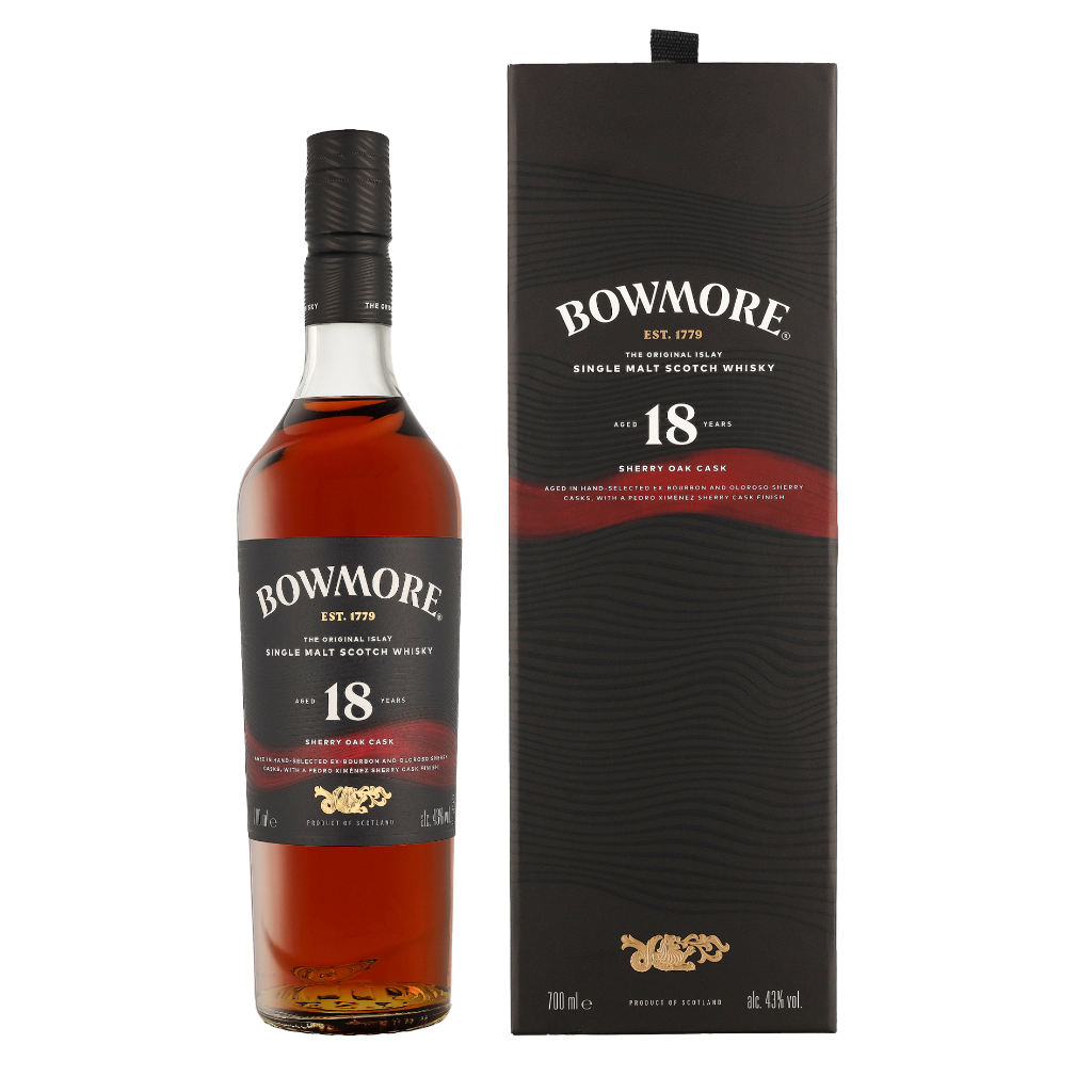Bowmore 18 Years Sherry Oak Cask 0.70 liter Whisky + Giftbox + Giftbox