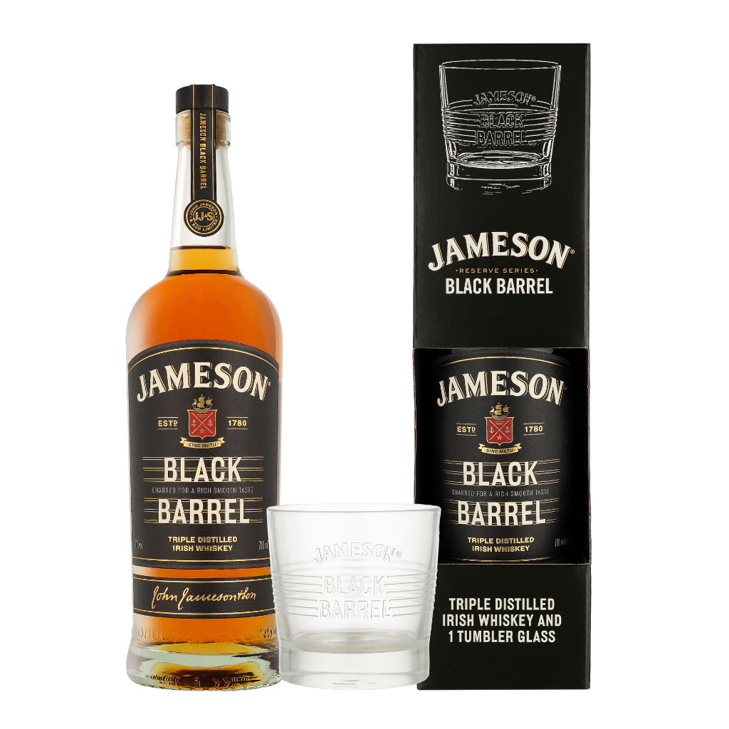 Jameson Black Barrel + glas 0.70 liter Whisky + Giftbox + Giftbox